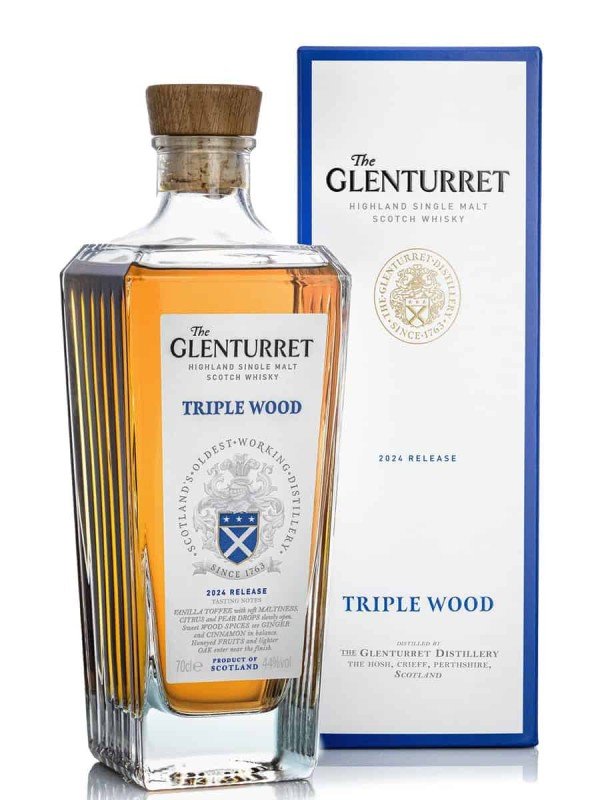 Botella de THE GLENTURRET Highland Single Malt Triple Wood Whisky, Escocia, 700 ml