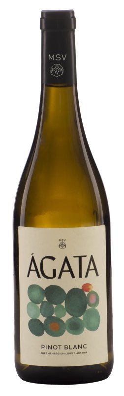 Botella de ÁGATA Pinot Blanc, vino blanco de Thermenregion, Austria