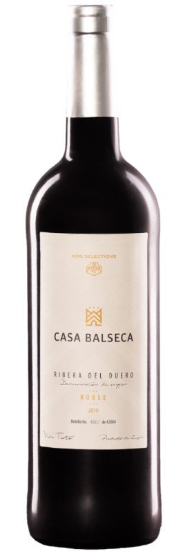 Botella de CASA BALSECA Roble, vino tinto de Ribera del Duero, España