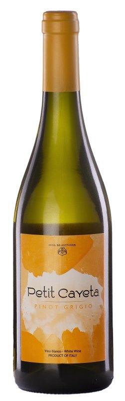 Botella de PETIT CAYETA Pinot Grigio, vino blanco de Friuli, Italia
