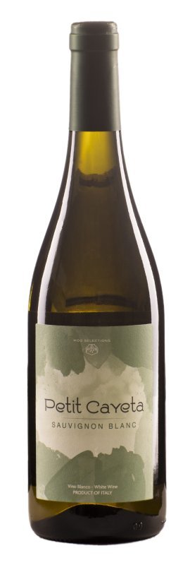 Botella de PETIT CAYETA Sauvignon Blanc, vino blanco de Friuli, Italia