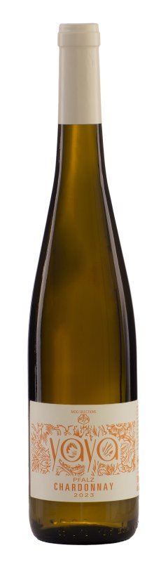 Botella de YAYA Chardonnay, vino blanco de Pfalz, Alemania