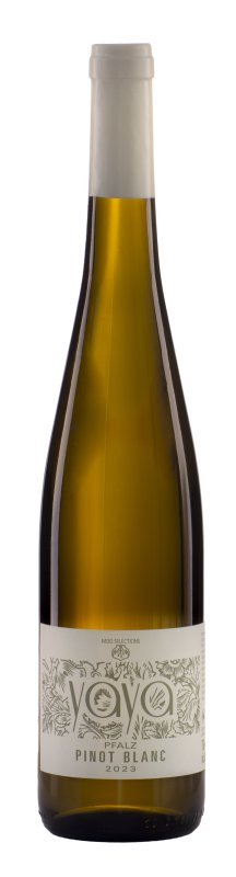 Botella de YAYA Pinot Blanc, vino blanco de Pfalz, Alemania