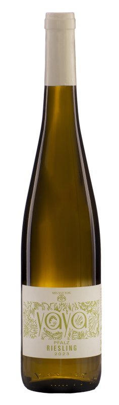 Botella de YAYA Riesling, vino blanco de Pfalz, Alemania