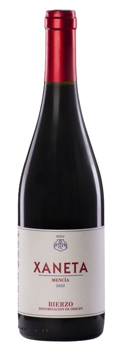 Botella de XANETA Mencía, vino tinto de Bierzo, España