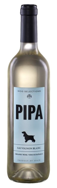 Botella de PIPA Sauvignon Blanc, vino blanco de La Mancha, España