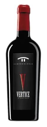 Botella de CAMPO DEL SOLE Vertice Reserva, vino tinto de Romagna DOC Sangiovese Riserva, Italia