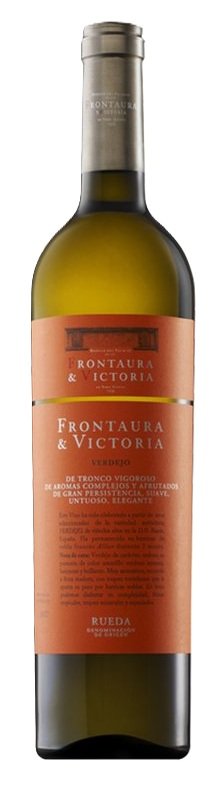 Botella de FRONTAURA & VICTORIA Verdejo, vino blanco de Rueda, España