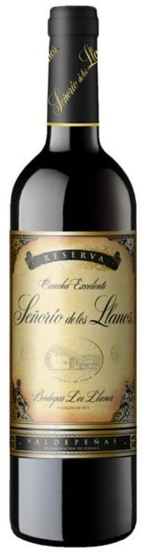 Botella de GARCÍA CARRIÓN Señorío de los Llanos Reserva 2018, vino tinto de Valdepeñas, España