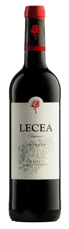 Botella de LECEA Crianza 2019, vino tinto de Rioja, España