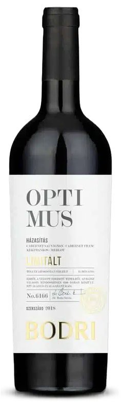 Botella de BODRI Optimus Cuvée, vino tinto de Szekszárd, Hungría