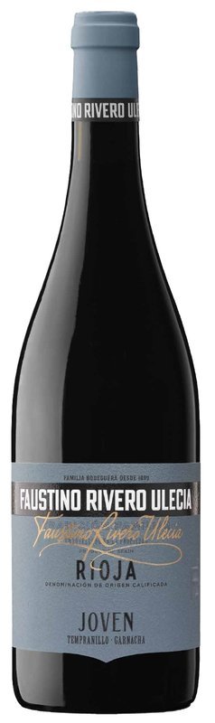 Botella de FAUSTINO RIVERO Rioja Joven, vino tinto de Rioja, España