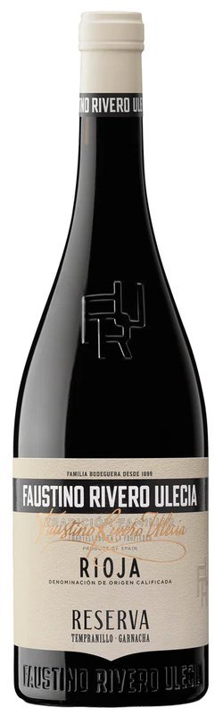 Botella de FAUSTINO RIVERO Rioja Reserva, vino tinto de Rioja, España