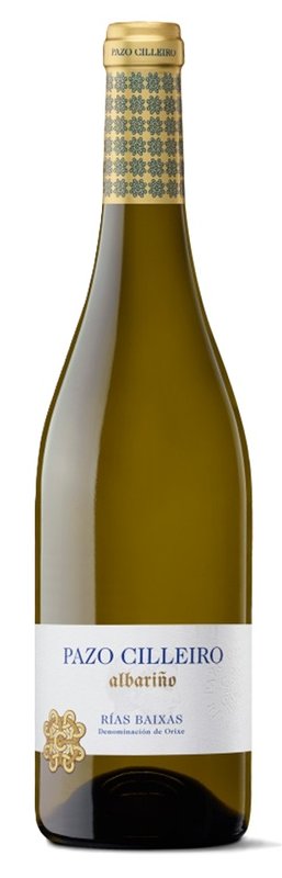 Botella de PAZO CILLEIRO Albariño, vino blanco de Rías Baixas, España