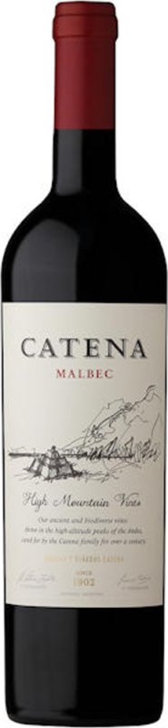 Botella de CATENA Malbec High Mountain Vines, vino tinto, Argentina